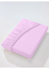 Biberna unisex Hoeslaken in lila ,maat 1 st. 120x200 - 130x220 cm, Witt, 97% Katoen, 3% Elastan