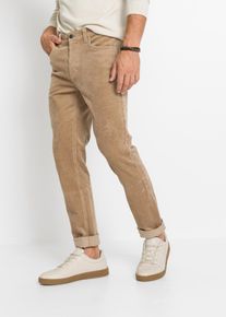 Pantaloni in velluto elasticizzato dal taglio comfort slim fit, Marrone, Taglia 58, bonprix