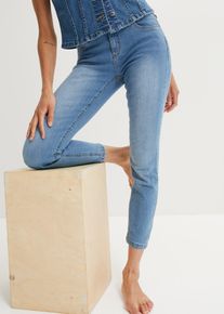 Jeans cropped slim fit vita media, Blu, Taglia 42, bonprix