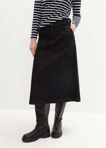 Gonna di jeans svasata con tasche applicate - Nero - Taglia 56 - bonprix