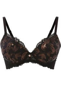 Reggiseno imbottito lucido con ferretto, Nero, Taglia 85D, bonprix