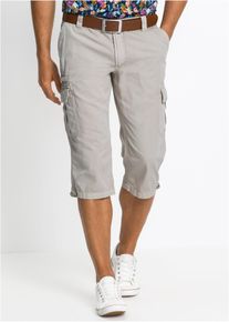 Bermuda cargo lunghi in puro cotone regular fit, Grigio, Taglia 48, bonprix