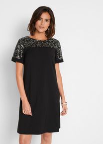 Abito con inserto di paillettes, Nero, Taglia 48, bonprix