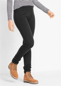 Leggings termici con cinta a costine, Nero, Taglia 38/40 (XS), bonprix