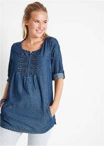 Blusa lunga svasata, Blu, Taglia 62, bonprix