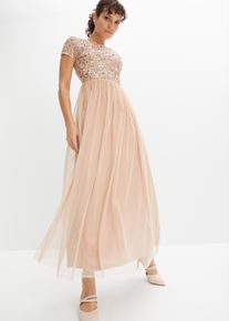 Abito lungo con paillettes, rosa, Taglia 52, bonprix