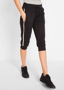 Pantaloni capri sportivi in cotone, Nero, Taglia 58/60 (XXL), bonprix