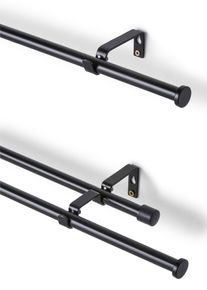 Asta per tenda con terminale a disco - Nero - Taglia 120 cm - bonprix
