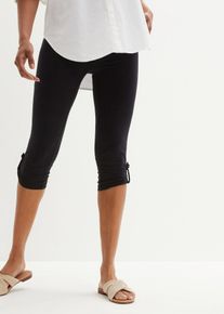 Leggings a pinocchietto in cotone biologico, Nero, Taglia 58/60 (XXL), bonprix
