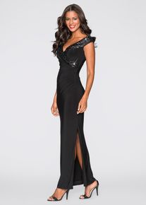 Abito di jersey con paillettes, Nero, Taglia 50/52 (L), bonprix