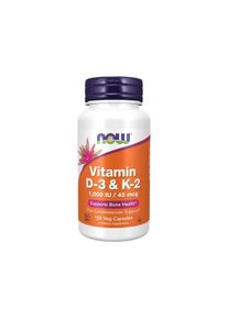 Now Foods Vitamin D3 & K2 1000 IU/45 mcg, 120 Kapseln