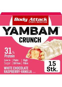Body Attack Sports Nutrition Body Attack Yambam Crunch, 15 x 55 g Riegel, White Chocolate Raspberry Vanilla