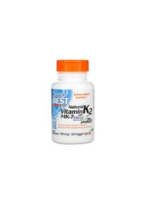 Doctors Best Natural Vitamin K2 MK-7 with MenaQ7 plus D3 - 180 mcg, 60 Kapseln