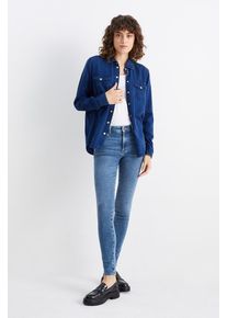 C&A Skinny jean-mid waist-shaping jean-LYCRA®, Bleu, Taille: 40 long