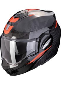 Scorpion EXO-Tech Evo Carbon Rover, modulaire helm , kleur: zwart/rood , maat: XS