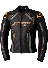 RST S-1, veste en cuir , couleur: Noir/Gris/Vert , taille: XXL
