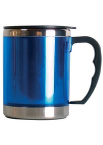BasicNature Mug Thermobecher Edelstahl, 0.42 L, blau