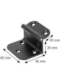 FAWO Winkelbeschlag für Tischplattenhalter, Alu, schwarzeloxiert, 55x45mm