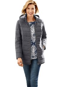 Damska Prešívaná s kapucňou, hrejivá sivá veľkosť 56