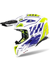 Airoh Aviator 3 Rampage, hełm krzyżowy , kolor: Biały/Fioletowy/Neonowyowy-Żółty , rozmiar: XL