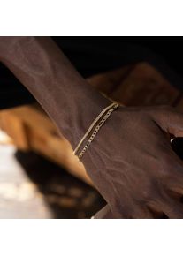 Set di bracciali serpente Figaro in oro Bracciale in argento 925 placcato oro 18 carati