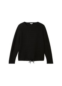 Tom Tailor Damen Sweatshirt mit Rundhalsausschnitt, schwarz, Uni, Gr. XL, polyester