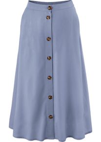 Damen A-Linien-Rock aus reiner Viskose taubenblau Gr&ouml;&szlig;e 56