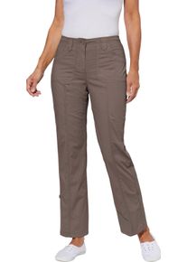 Dames Broek met opstroopbare pijpen donkertaupe Maat 38
