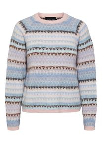 Pieces Sweter 'FIPPA' dla kobiet jasnoniebieski / brązowy / różowy pudrowy / biały Rozmiar XS