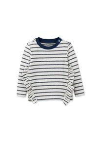 Tchibo - Bluza dresowa z brokatowymi elementami - dla dziewczynek -rozmiar 110/116 - kolor: biały/niebieski/w paski