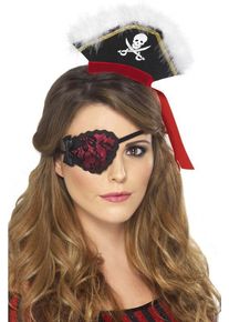 Smiffys Cache-œil de pirate glamour avec dentelle