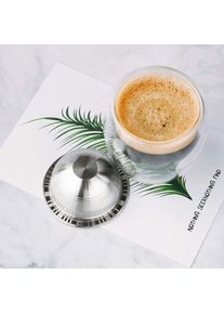 Hobbytech - Capsule de café i Cafilas réutilisable petite tasse compatible Nespresso Vertuo en acier inoxydable + brosse et cuillère