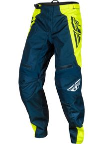 Fly Racing F-16 S24, pantalon en textile , couleur: Bleu Foncé/Jaune Néon , taille: 34