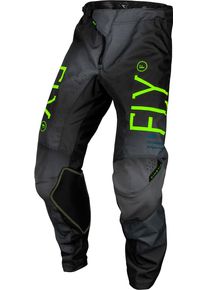 Fly Racing Kinetic Prodigy, textile pants kids , color: Black/Dark Grey/Neon-Green , size: 24