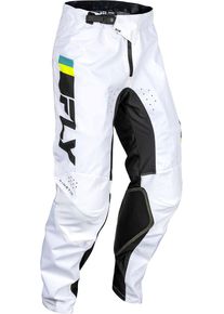 Fly Racing Kinetic Prix, textile pants , color: White/Black/Neon-Yellow , size: 30