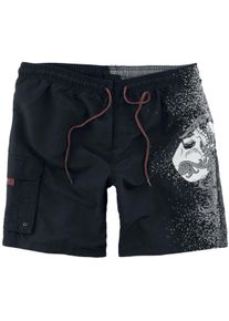 Rock Rebel by EMP Badeshorts mit Totenkopf Print Badeshorts schwarz
