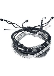 Black Premium by EMP Armband Set - Cross - zwart-zilverkleurig