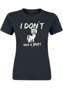 Tierisch - Fun T-shirt - I Don't Give A Shit! - S tot XXL - voor Vrouwen - zwart
