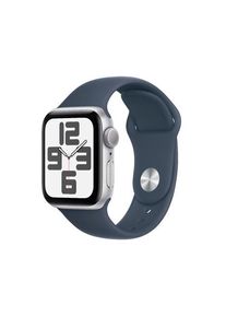 Smartwatch Apple Watch SE (2023) Cellular, GPS, Retina LTPO OLED Capacitive touchscreen 1.78inch, Bluetooth, Wi-Fi, Bratara Silicon M/L, Carcasa Aluminiu 44mm, Rezistent la apa (Albastru)