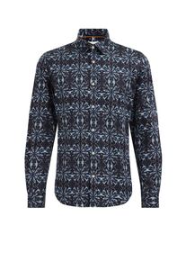 WE Fashion Hemd Herren blaumeliert / schwarz Größe S