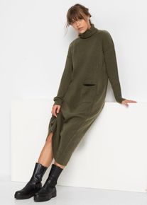 Strickkleid mit Rollkragen, grün, Größe 56/58 (3XL), bonprix