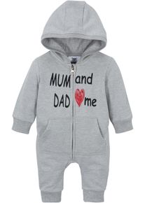 bonprix Salopetă bebe cu glugă, gri, 104/110