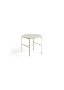 Hay - Rebar Side Table -Ø45 H40 cm - Alabaster Steel Frame/Beige Marble Tabletop