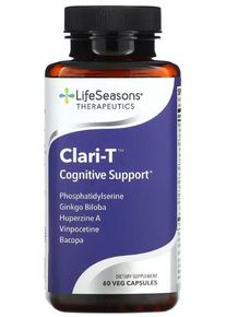 LifeSeasons, Clari-T Cognitive Support, kognitive Unterstützung, 60 pflanzliche Kapseln (13.499,75 EUR pro kg)