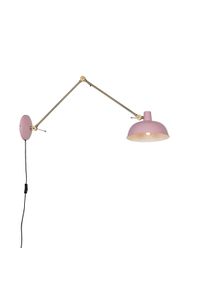 Qazqa Retro wandlamp roze met brons - Milou