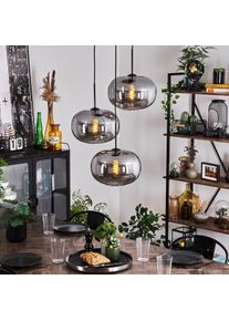 hofstein Apedo Hanger - Glas Rookkleurig, 3-lichts