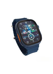 Ceas Smartwatch 7in1 BT Display 45mm Android/IOS Curele Detasabile Incarcare Wireless Carcasa Albastra