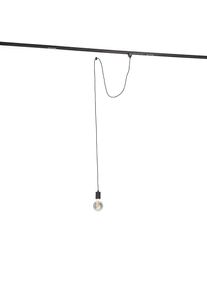 Qazqa Hanglamp met rail ophanging zwart - Cavalux