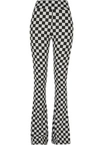 Urban Classics Ladies Checked Boot Cut Leggings Leggings schwarz/weiß