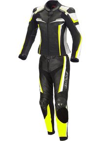 B&uuml;se B&uuml;se Mille, leather suit 2pcs. women , color: Black/White/Neon-Yellow , size: 44